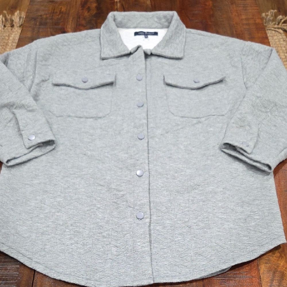 Simply Southern Gray Patterned Button Up Top Size… - image 1